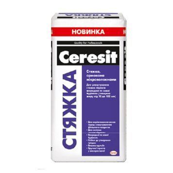Стяжка цементна армована мікроволокном Церезіт (Ceresit), 10-100мм, 20 МПа, 25кг 000-10107041-6283 фото