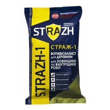 Антисептик Страж-1 (STRAZH) вогнебіозахист, зелений ХМББ, 3 кг 000-14400002-3082 фото