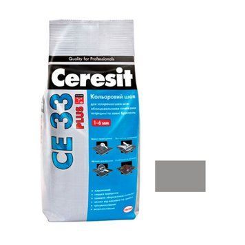 Шов кольоровий Церезіт (Ceresit) СЕ33 Plus, №114, сірий, 5кг 000-10108071-6835 фото