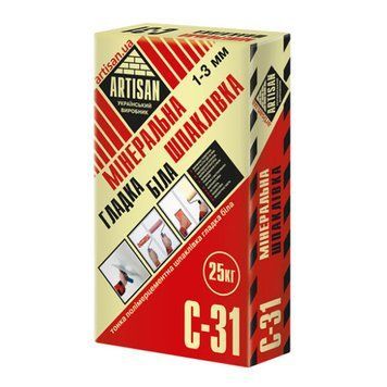 Шпаклівка мінеральна гладка Артісан (Artisan) С31, 25кг 000-10803002-6888 фото