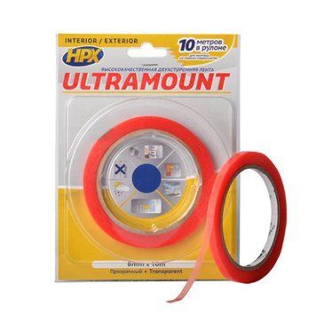 Стрічка двохстороння HPX ULTRA MOUNT UM0610, прозора, 6 мм х 10 м 000-98864819-2160 фото