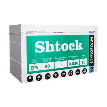 Пінопласт Шток (Shtock) EPS 90, 100мм, 1*0.5м 000-2148317-1156 фото