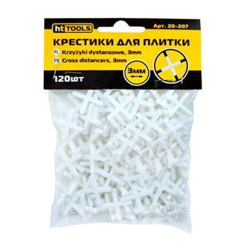 Хрестики для укладання плитки, 3 мм, 120 шт 000-10707257-4145 фото