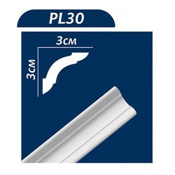 Плінтус стельовий Premium decor PL 30(MP), 30*30 мм, 2 м 000-13104025-9078 фото