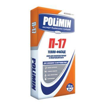 Суміш для приклеювання ППС та МВ Полімін (Polimin) П17, 25кг 000-12200207-4049 фото