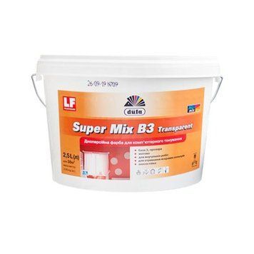 Інтер&rsquo;єрна акрилова фарба матова Дюфа, Super Mix B3 Transparent, прозорий, 2,5 л 000-109010038-3551 фото