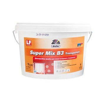 Інтер&rsquo;єрна акрилова фарба матова Дюфа, Super Mix B3 Transparent, прозорий, 1 л 000-109010037-3552 фото