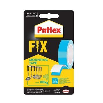 Cтрічка двостороння монтажна Патекс (Pattex) Fix, навантаження 80кг, 19 мм*1.5м 000-10120006-2228 фото