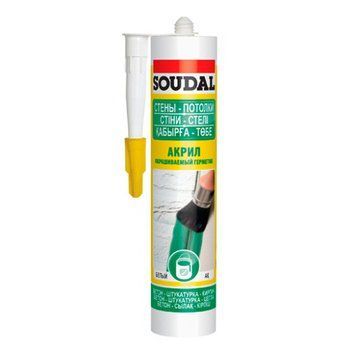 Акриловий герметик Соудал (Soudal) білий, 300мл 000-20305877-7418 фото