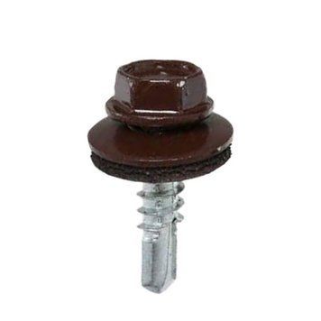 Гвинт покрівельний EPDM для металу Шток (Shtock), коричневий RAL 8019, 4.8*19мм, 250шт 000-98871424-8770 фото