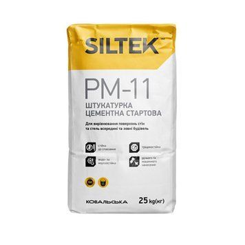 Штукатурка цементна стартова машинна Сілтек (Siltek) РМ-11, 25кг 000-94211871-6907 фото