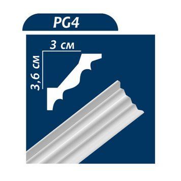 Плінтус стельовий Premium decor PG4, 36*30 мм, 2 м 000-13104011-9087 фото