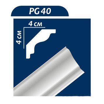 Плінтус стельовий Premium decor PG 40, 40*40 мм, 2 м 000-13104027-9089 фото