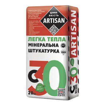 Штукатурка мінеральна Артісан (Artisan) С30, сірий, 20кг 000-10803001-6911 фото