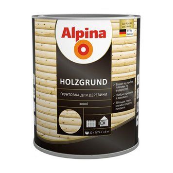 Грунтівка для деревини HOLZGRUND, Альпіна(Alpina) 0,75 л 000-98864420-7178 фото