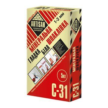Шпаклівка мінеральна гладка Артісан (Artisan) С31, 5кг 000-10803003-6812 фото