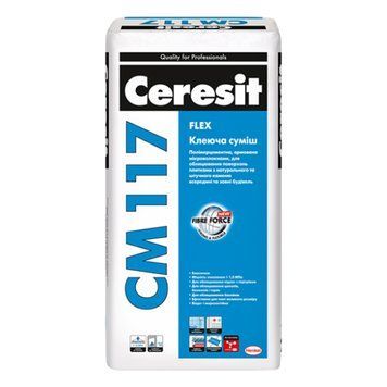 Клеюча суміш для плитки еластична Церезіт (Ceresit) СМ117 Flex, 25кг 000-10101013-4060 фото