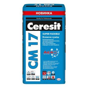 Клеюча суміш для плитки високоеластична Церазіт (Ceresit) СМ17 Аеrо Super Flexible, 25кг 000-98866639-4061 фото