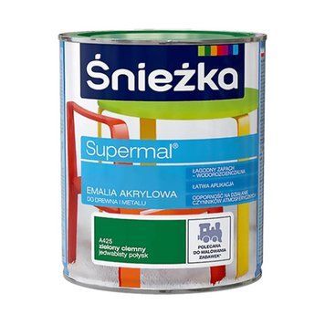 Емаль акрилова Снєжка (Sniezka) Supermal, шовковисто-глянецевий, темно-зелений А425, 0.8л 000-103060019-3462 фото