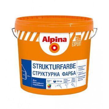 Фарба інтер'єрна структурна Альпіна (Alpina) Strukturfarbe, матовий, 16кг 000-98867390-3362 фото
