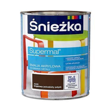 Емаль акрилова Снєжка (Sniezka) Supermal, шовковисто-глянецевий, коричневий А440, 0.8л 000-103060017-3464 фото