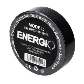 Ізострічка ПВХ ENERGIO, чорний, 20м 000-10909035-2061 фото