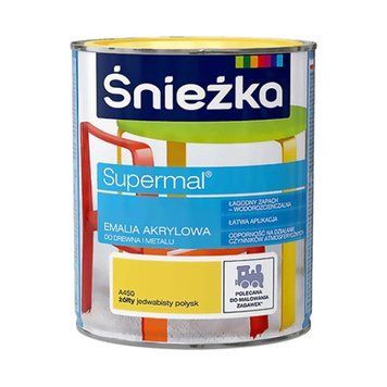 Емаль акрилова Снєжка (Sniezka) Supermal, шовковисто-глянецевий, жовтий А450, 0.8л 000-103060015-3465 фото