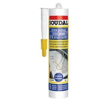 Герметик силіконовий санітарний Соудал (Soudal), нейтральний, білий, 280мл 000-98881321-7380 фото
