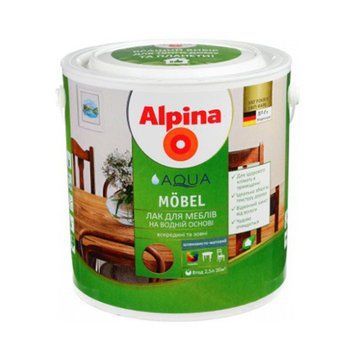 Лак Aqua Moebel, Альпіна(Alpina), шовковистий мат, 2,5 л 000-98864409-3416 фото