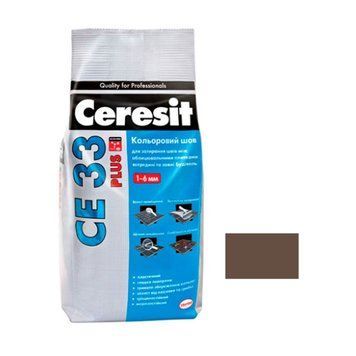 Шов кольоровий Церезіт (Ceresit) СЕ33 Plus, №130, коричневий, 2кг 000-10108064-6968 фото