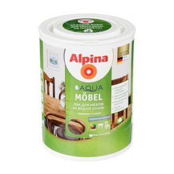 Лак Aqua Moebel, Альпіна(Alpina), шовковистий мат, 0,75 л 000-98864411-3417 фото