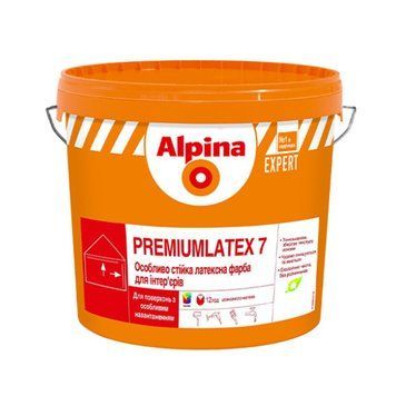 Фарба інтер'єрна латексна Альпіна (Alpina) Expert Premiumlatex 7, шовковисто-матовий, база 1, 2.5л 000-98864073-3368 фото