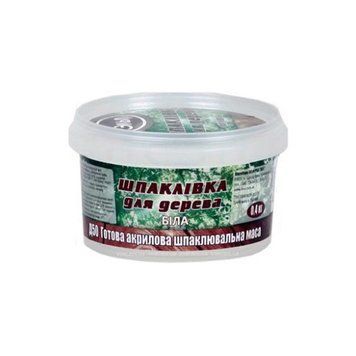 Шпатлівка для дерева Ельф Д 50 біла, 0,9 кг 000-11102071-6922 фото
