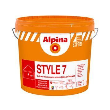 Фарба інтер'єрна латексна Алпіна (Alpina) Style 7, шовковисто-матовий, база 1, 10л 000-98867575-3370 фото
