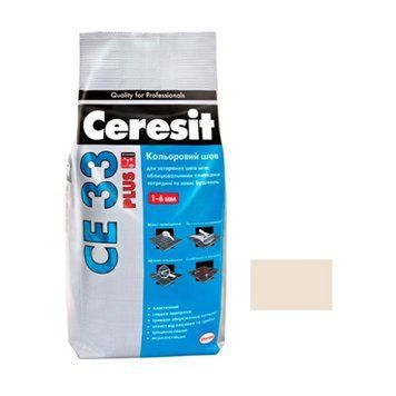 Шов кольоровий Церезіт (Ceresit) СЕ33 Plus, №121, світлий беж, 2кг 000-10108059-6972 фото