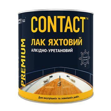 Лак глянцевий алкідно-уретановий яхтовий Дніпро Контакт (Dnipro Contact), безбарвний, 1.8кг 000-98874563-3770 фото