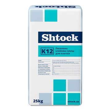 Клейова суміш для плитки посилена Шток (Shtock) K12, 25кг 000-10610102-4070 фото