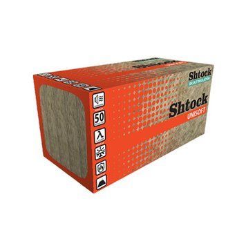 Базальтова вата Шток (Shtock) Unisoft, 100мм, 0.6*1.2м, 30кг/м3, 2.88м2 000-98870640-1189 фото